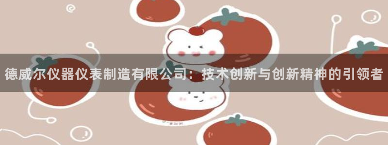 星欧娱乐平台登陆地址：德威尔仪器仪表制造有限公司：技术创新与