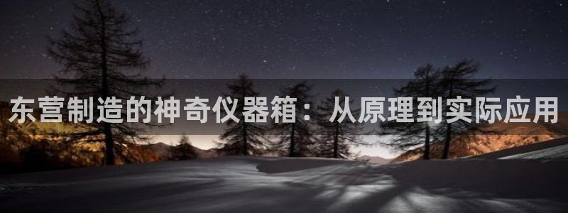 星欧娱乐意7O777：东营制造的神奇仪器箱：从原理到实际应用