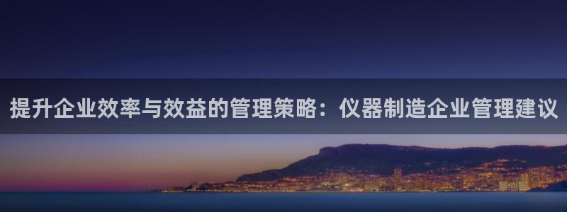 星欧娱乐平台测速线路：提升企业效率与效益的管理策略：仪器制造