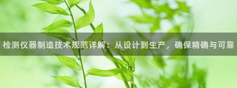 星欧娱乐注册：检测仪器制造技术规范详解：从设计到生产，确保精