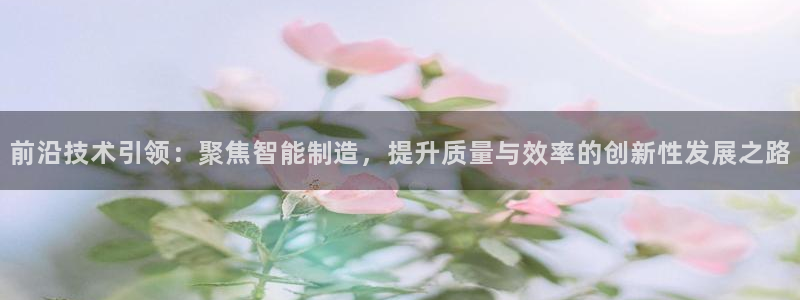 星欧娱乐挂机：前沿技术引领：聚焦智能制造，提升质量与效率的创